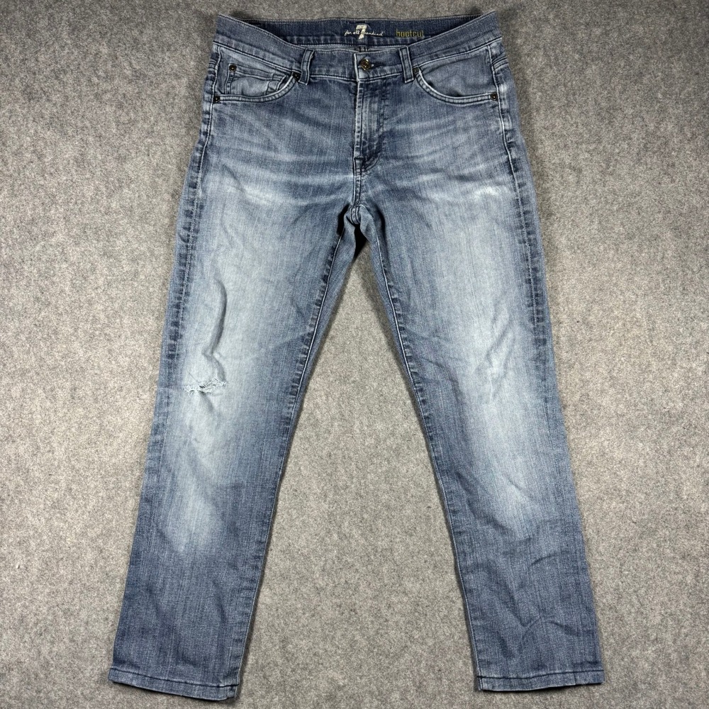 7 For All Mankind‎ Jeans Mens 32x27 Blue Bootcut A-Pocket Stretch Medium Wash